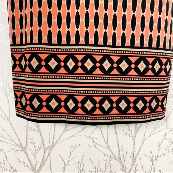 MICHAEL KORS Bold Geometric Print Coral Shift Dress Business Work wear S… - Picture 6 of 9